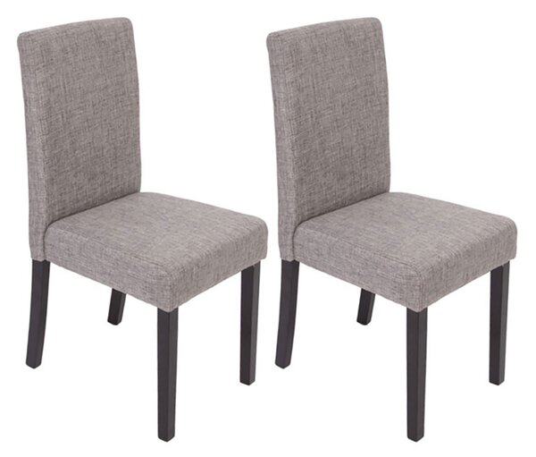 Jídelní židle Litta šedá látka (SET 2 ks) - Tmavě hnědá