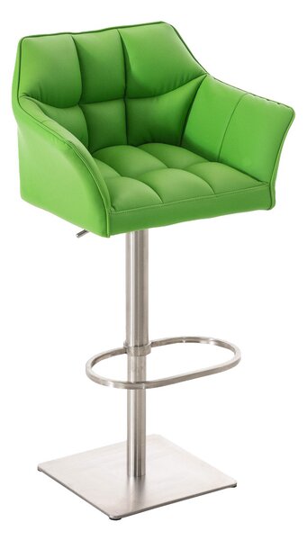 Barová židle Damas E1 ~ koženka, nerezový rám - Zelená