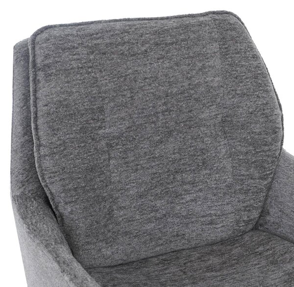Sada 6 jídelních židlí HWC-Q37, otočná kuchyňská židle s automatickým návratem, potah z textilie (680 g/m²) typu chenille, Öko-Tex, kovová konstrukce, barva: šedá