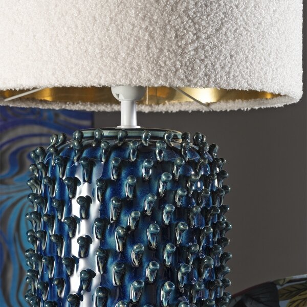 ONLI - Stolní lampa CERAMICA 1xE27/15W/230V 57 cm modrá/krémová