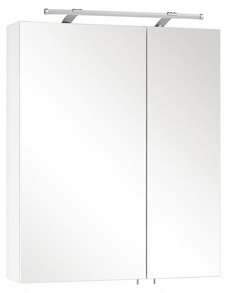 Zrcadlová skříňka s osvětlením Möbelpartner Dorina 60 x 15,8 x 75 cm bílá lesklá