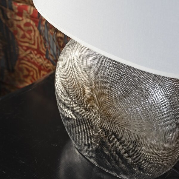 ONLI - Stolní lampa CERAMICA 1xE27/15W/230V 51 cm stříbrná/bílá