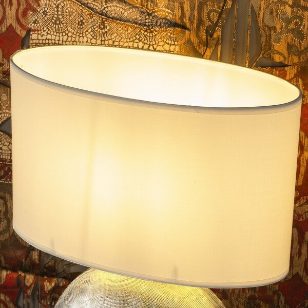 ONLI - Stolní lampa CERAMICA 1xE27/15W/230V 51 cm stříbrná/bílá