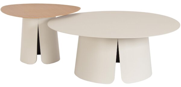 -25 % Dny MOMENTI– Bizzotto Krémový set dvou zahradních stolků Hayden 60/90 cm