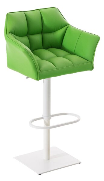 Barová židle Damas W1~ koženka, bílý rám - Zelená