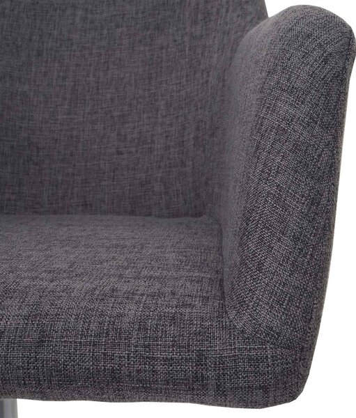 Sada 6 jídelních židlí HWC-A74, otočná židle lounge chair, výškově nastavitelná Textil, šedý