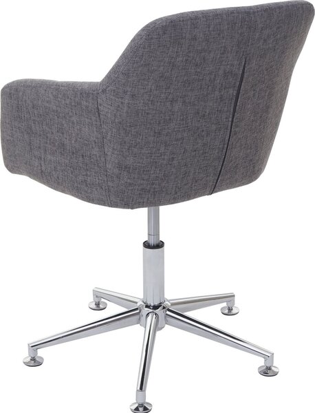 Sada 6 jídelních židlí HWC-A74, otočná židle lounge chair, výškově nastavitelná Textil, šedý