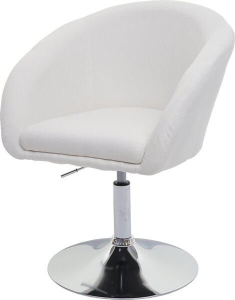 Jídelní židle HWC-F19, kuchyňská židle otočná židle lounge chair, otočná výškově nastavitelná Látka/textil krémově bílá