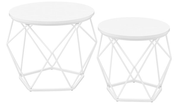 SADA KONFERENČNÍCH STOLKŮ, bílá, kov, kompozitní dřevo, 50-40/50-40/40-36 cm MID.YOU - Konferenční stolky, Online Only