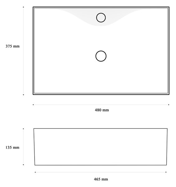 Gamma Yogi, umyvadlo na desku 480x375x135 mm, bílá lesklá, GMA-UC-YOGI