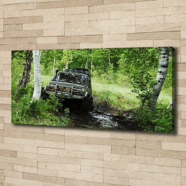 Moderní fotoobraz canvas na rámu Jeep v lese oc-4134018