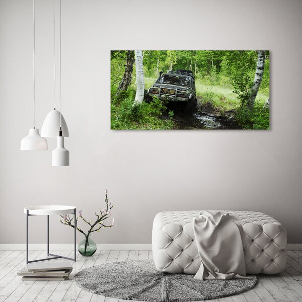 Moderní fotoobraz canvas na rámu Jeep v lese oc-4134018