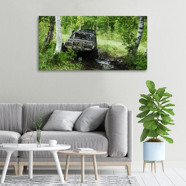Moderní fotoobraz canvas na rámu Jeep v lese oc-4134018