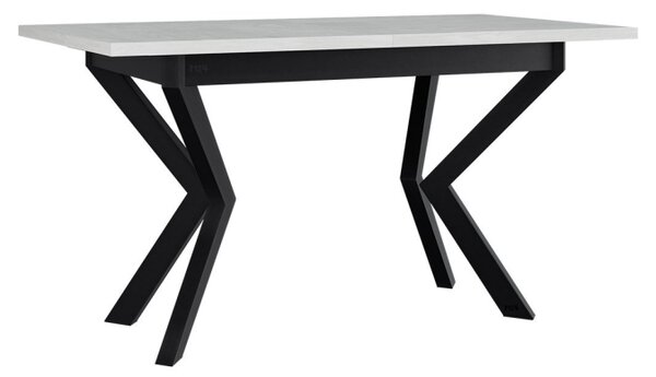 Jídelní stůl Elarno 80 x 140/180 IV, Barva dřeva: bílá-L, Barvy nožiček: černý kov Mirjan24 5903211275869