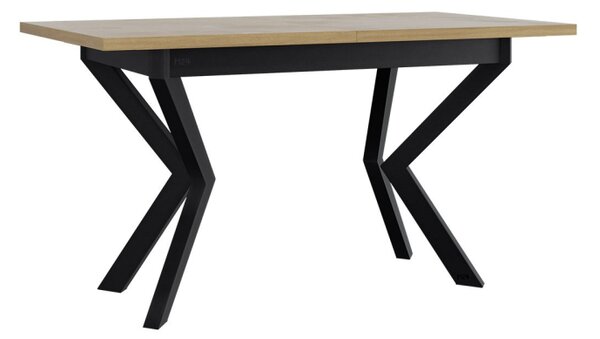 Jídelní stůl Elarno 80 x 140/180 IV, Barva dřeva: bílá-L, Barvy nožiček: černý kov 5903211275869