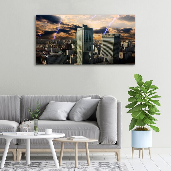 Foto-obraz canvas na rámu Bouře nad Varšavou oc-41880517