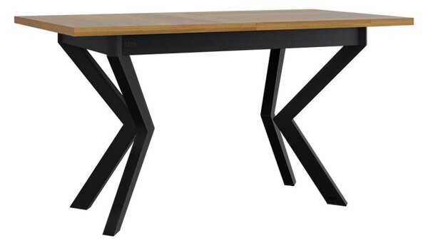 Jídelní stůl Elarno 80 x 140/180 IV, Barva dřeva: bílá-L, Barvy nožiček: černý kov 5903211275869