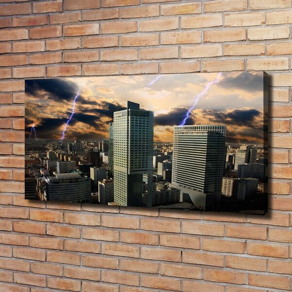 Foto-obraz canvas na rámu Bouře nad Varšavou oc-41880517