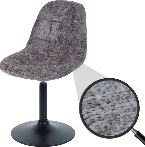 Jídelní židle HWC-A60, kuchyňská otočná židle, ocel Tkanina /textilní šenil (465 g/m²) hnědá