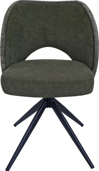 Sada 6 jídelních židlí HWC-N72, čalouněná kuchyňská židle, otočná, tkanina/textil (420 g/m²) Oeko-Tex zelená