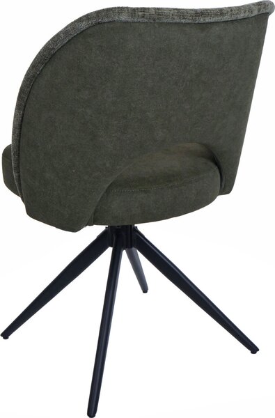 Sada 6 jídelních židlí HWC-N72, čalouněná kuchyňská židle, otočná, tkanina/textil (420 g/m²) Oeko-Tex zelená