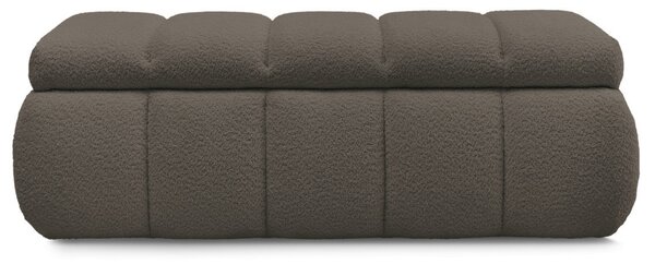 -25 % Dny MOMENTI– Bobochic Paris Hnědá bouclé lavice Denali 144 cm s úložným prostorem