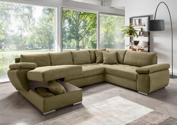 SEDACÍ SOUPRAVA, textil, olivově zelená Livetastic - Sedací soupravy, Online Only