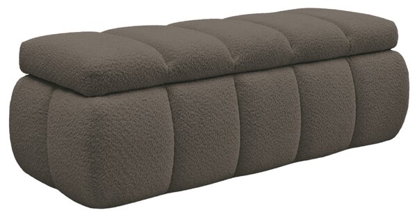 -25 % Dny MOMENTI– Bobochic Paris Hnědá bouclé lavice Denali 144 cm s úložným prostorem