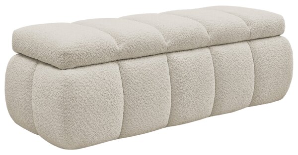 -25 % Dny MOMENTI– Bobochic Paris Béžová bouclé lavice Denali 144 cm s úložným prostorem