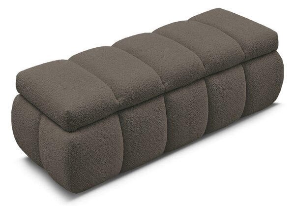 -25 % Dny MOMENTI– Bobochic Paris Hnědá bouclé lavice Denali 144 cm s úložným prostorem