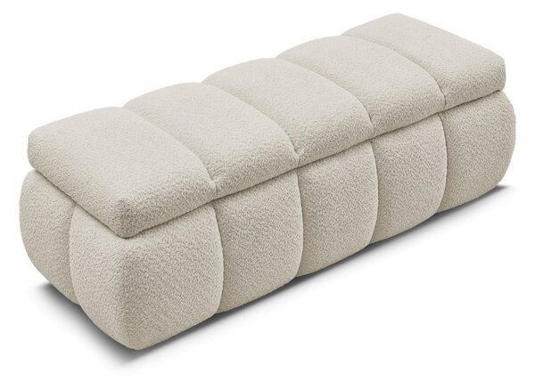 -25 % Dny MOMENTI– Bobochic Paris Béžová bouclé lavice Denali 144 cm s úložným prostorem