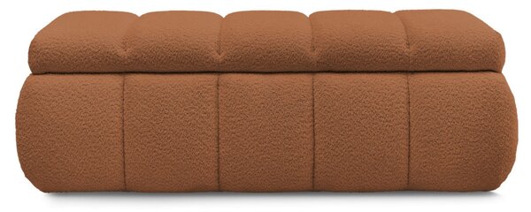 -25 % Dny MOMENTI– Bobochic Paris Terakotově oranžová bouclé lavice Denali 144 cm s úložným prostorem
