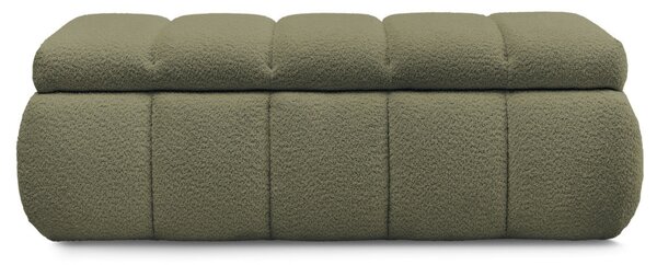 -25 % Dny MOMENTI– Bobochic Paris Zelená bouclé lavice Denali 144 cm s úložným prostorem