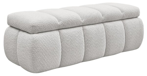 -25 % Dny MOMENTI– Bobochic Paris Světle šedá bouclé lavice Denali 144 cm s úložným prostorem