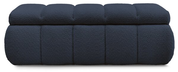 -25 % Dny MOMENTI– Bobochic Paris Tmavě modrá bouclé lavice Denali 144 cm s úložným prostorem