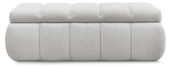 -25 % Dny MOMENTI– Bobochic Paris Světle šedá bouclé lavice Denali 144 cm s úložným prostorem