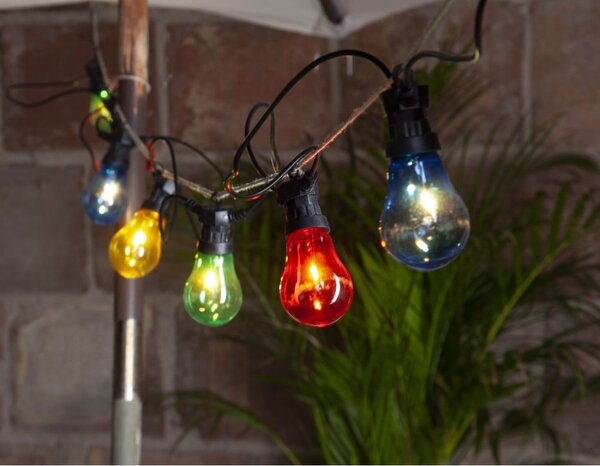Venkovní světelný party LED řetěz s barevnými žárovkami Star Trading Circus, délka 5 m