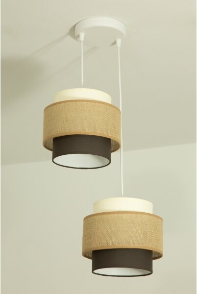 Brilagi - Lustr na lanku RESNA 2xE27/60W/230V pr. 30 cm béžová/černá