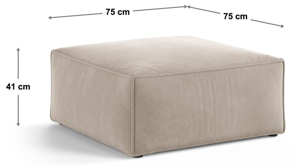 -25 % Dny MOMENTI– Cosmopolitan Design Šedá sametová podnožka Aveiro 75 x 75 cm