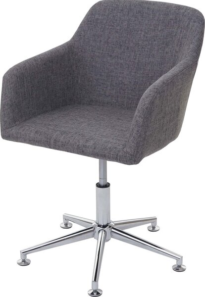Jídelní židle HWC-A74, otočná židle lounge chair, výškově nastavitelná Textil, šedá