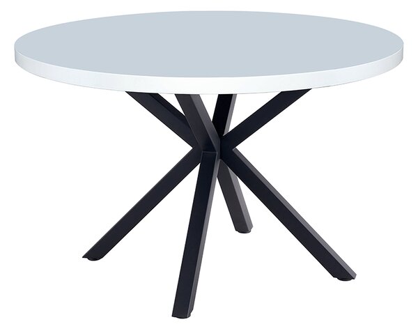 Tempo Kondela Jídelní stůl, bílá matná/černá, průměr 120 cm, MEDOR