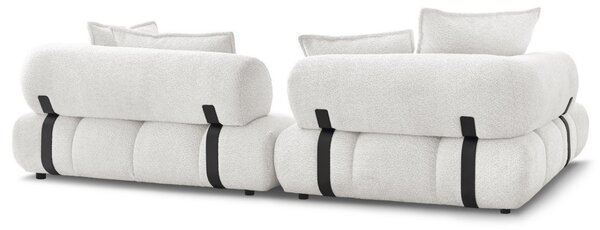-25 % Dny MOMENTI– Bobochic Paris Bílá bouclé rohová pohovka Alya 307 cm, levá