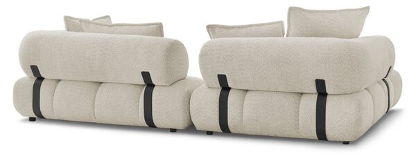 -25 % Dny MOMENTI– Bobochic Paris Béžová bouclé rohová pohovka Alya 307 cm, levá
