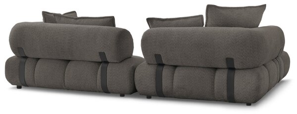 -25 % Dny MOMENTI– Bobochic Paris Hnědá bouclé rohová pohovka Alya 307 cm, levá