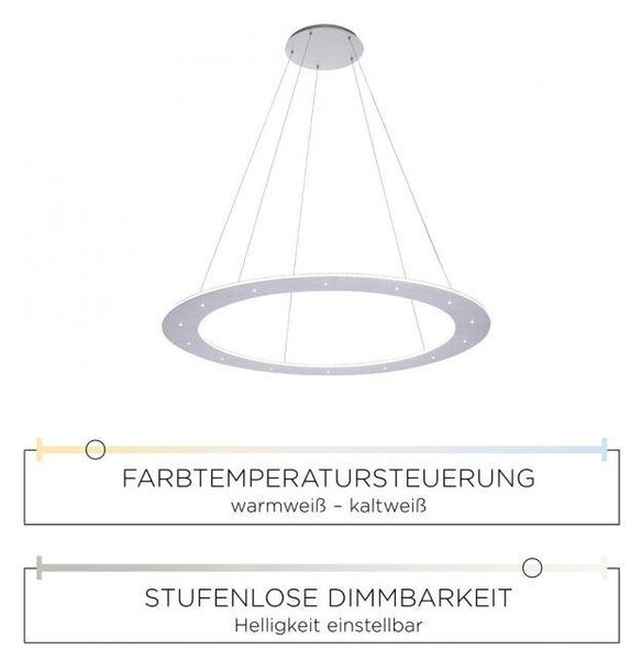 Paul Neuhaus Závěsné LED svítidlo PURE-COSMO, 49W, d. 75 cm, 2700-5000K, nastavitelná výška