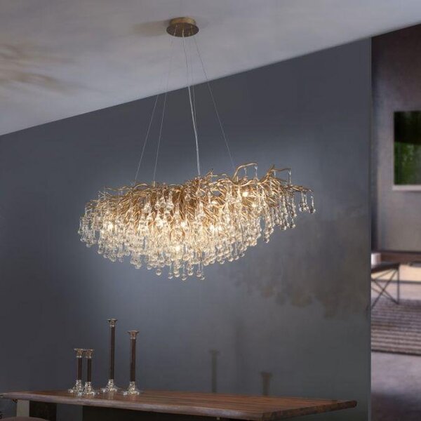 Paul Neuhaus Závěsné svítidlo ICICLE, 15xG9, š. 150 cm Barva: Stříbrná