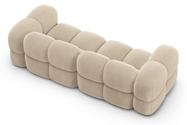 Béžová sametová pohovka 250 cm Loretto – Cosmopolitan Design