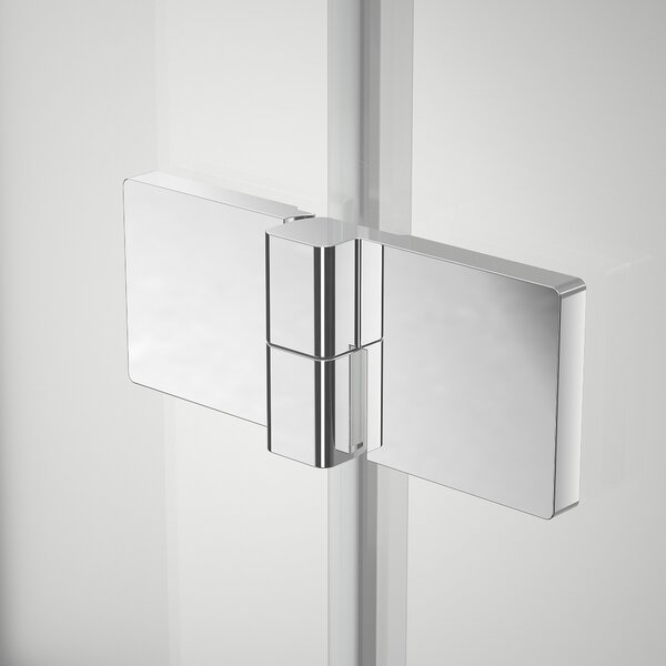 Sprchový kout MARWELL Shine Square chrom, skládací rohový sprchový kout 90x90x195 cm - s otevíráním na obě strany - s technologií EasyClean - kvalitní hliníkové profily
