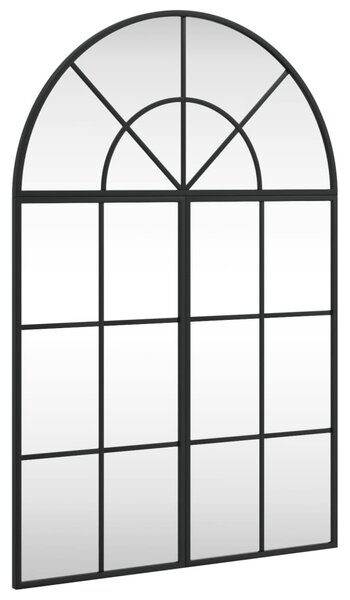 Nástěnné zrcadlo černé 60 x 90 cm oblouk železo 3200605