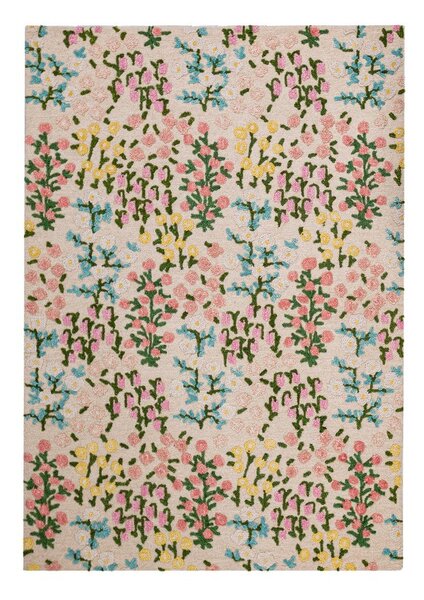 Krémový ručně tkaný vlněný koberec 160x230 cm Emilia Floral – Flair Rugs